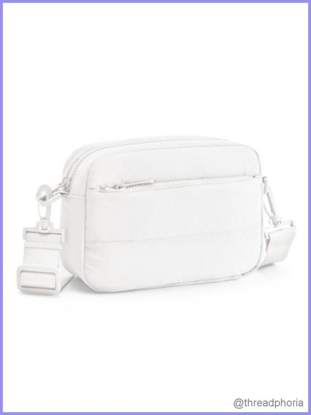 Puffy Nylon Crossbody Bag with RFID Blocking, Adjustable Strap
